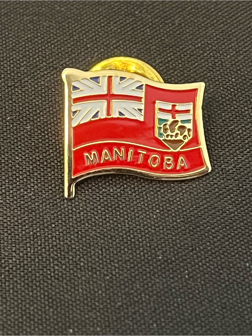Manitoba Flag Red Enamel Lapel Pin - Unbranded